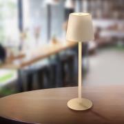 LED tafellamp op accu Vannie, zandkleurig, hoogte 36 cm, IP44