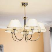 Kroonluchter Londen chroom/crème, 5-lamps