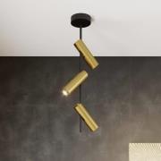 Plafondspot Leda 3, 3-lamps, zwart-goud