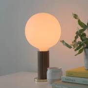 Tala tafellamp Knuckle, lamp van opaalglas, walnoot