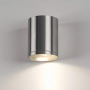 Buitenwandlamp SLV Rox, geborsteld aluminium, Ø 12,5 cm