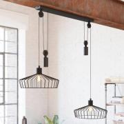 Hanglamp Winkworth met kooi-kap 2-lamps