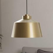 Hanglamp Southery 1-lamp crème-goud geborsteld