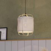 Hanglamp Surfleet met bamboe-linnen-kap