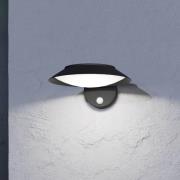 LED wandlamp Cerrisi, breedte 10,5 cm, zwart, sensor