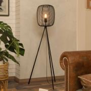 Vloerlamp Rinroe, hoogte 140,5 cm, zwart, staal