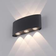 LED buitenwandlamp Carlo, IP54, 6-lamps