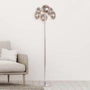 Vloerlamp Explosion, 6-lamps, chroom/rookgrijs