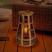 LED solar-sfeerlamp korf, 34 cm, zwart/natuur