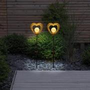 Decoratie-lamp solar Hart, aardspies, LED 2x