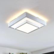 Lindby LED plafondlamp Mirco, 32 cm, hoekig, aluminium
