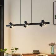 Lindby hanglamp Savoli, 116 cm, zwart, 6-lamps, staal