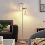 Lindby Pimana vloerlamp met twee keramiekkappen