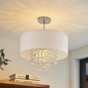 Lindby Estera plafondlamp met behang, wit