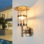 Lindby buitenwandlamp Noemi, grijs, roestvrij staal, 32 cm