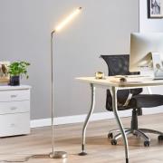 Lindby LED vloerlamp Jabbo, 163 cm, nikkel, metaal