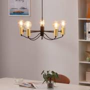 Lindby Prospa kroonluchter in zwart en messing