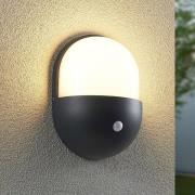 Lindby Dianko LED buitenwandlamp, rond, sensor