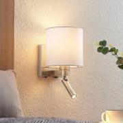 Lucande wandlamp Brinja met leeslamp, wit