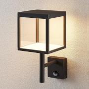 LED buitenwandlamp Cube, grafiet, met sensor