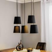 Lucande Thamila hanglamp, zwart, eiken