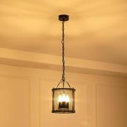 Lucande hanglamp Eryk, Ø 23 cm, zwart, glas, 3-lamps