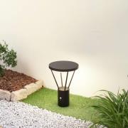 Lucande LED sokkellamp Elario, 44 cm, zwart, sensor