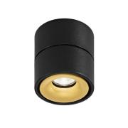 Egger Clippo LED plafondspot, zwart-goud, 3.000K