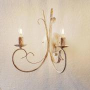 Wandlamp Pompei, 2-lamps, antiek wit