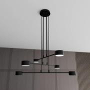 Modus 6 hanglamp, staal, 6-lamps, GX 53, zwart