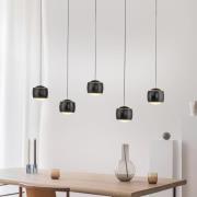 JUST LIGHT. Ballini LED hanglamp, zwart, 5-lamps, Switchmo