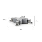 X-verbinder 3-fase stroomrail Noa, grijs