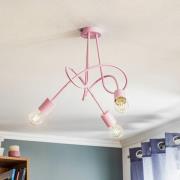 Plafondlamp Tarnow 3-lamps roze