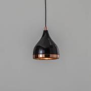 Hanglamp Yildo 7000 1-lamp Ø15cm zwart/koper