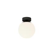 Lucande plafondlamp Bidolo, zwart, glas, Ø 15 cm, IP44