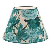 Kap Sofia hoogte 31 cm, bloemenmotief turquoise