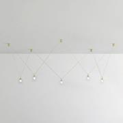 Aladino hanglamp, 5-lamps, helder/goud, glas, gedecentraliseerd