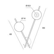 Wandlamp Mikado, cipria/transparant, 2-lamps, glas