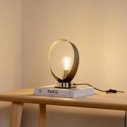 Euluna tafellamp Petla, zwart/goud, metaal, Ø 19 cm