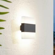 Lindby LED buitenwandlamp Branor, aluminium, donkergrijs, IP54