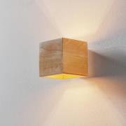 Wandlamp Ara als houten kubus