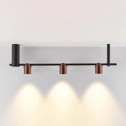 Molto Luce hanglamp Nuun SD, zwart/koffiebruin, 3-lamps.