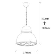 Saglam 3729 hanglamp, geel, ijzer, Ø 32 cm