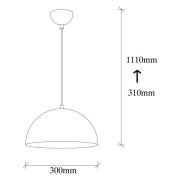Hanglamp Berceste 231-S, zilverkleurig, metaal, Ø 30 cm