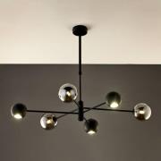 Hanglamp Moka, zwart, glas, 6-lamps, G9, GU10