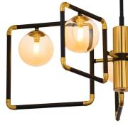 Ibra hanglamp, zwart, glas, 5-lamps, G9