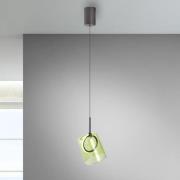 Paul Neuhaus LED hanglamp Zula, groen, Ø 15 cm, glas