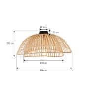 Lindby plafondlamp Ilajus, Ø 62 cm, natuurlijk bamboe