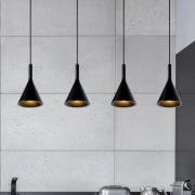 Gipsy hanglamp. zwart, gips, 120 cm, 4-lamps