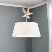 Hanglamp Stellina, stoffen kap, zeesterrenmotief
